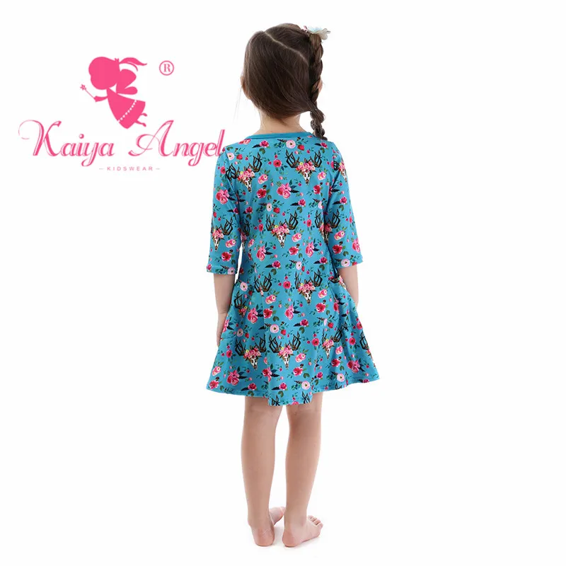 Kaiya Angel/модное летнее платье с цветочным принтом для маленьких девочек одежда