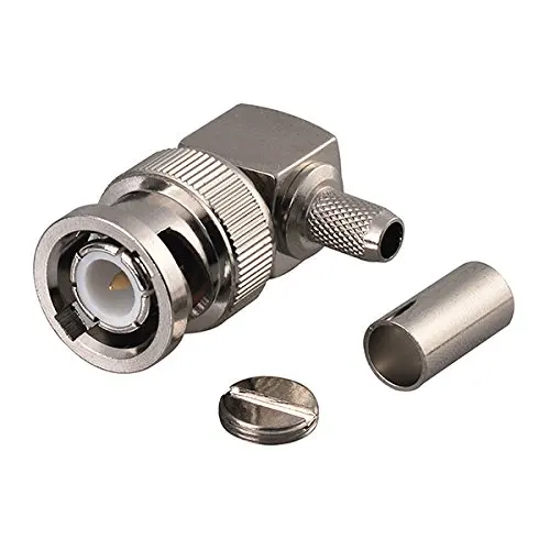 100 шт. BNC Коннектор с прямым углом RF обжимной соединитель RG142 RG223 LMR195 50 3DFB RG58