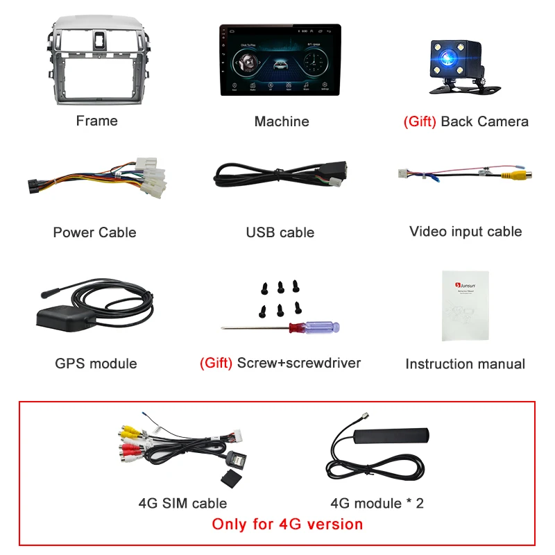 Junsun 2G+ 3 2G Android 8,1 для Toyota Corolla E140/150 2008-2013 авто 2 din Радио стерео плеер Bluetooth gps навигация 2din
