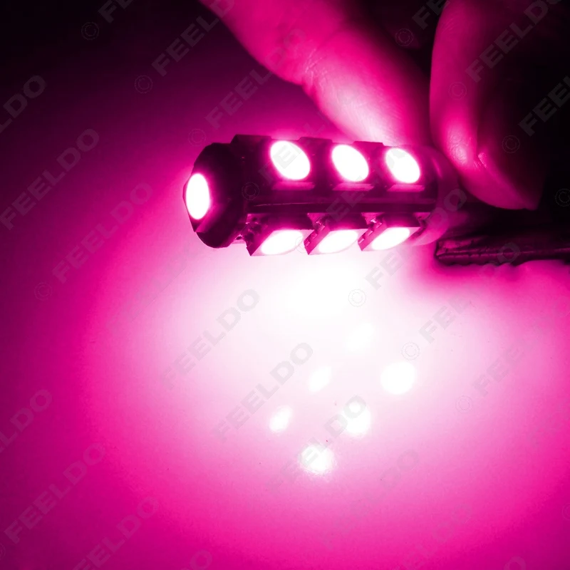 FEELDO 2 шт. 7 цветов BA9S T4W 1895 5050 13SMD 13LED лампа Автомобильные Боковые светодиодные лампы