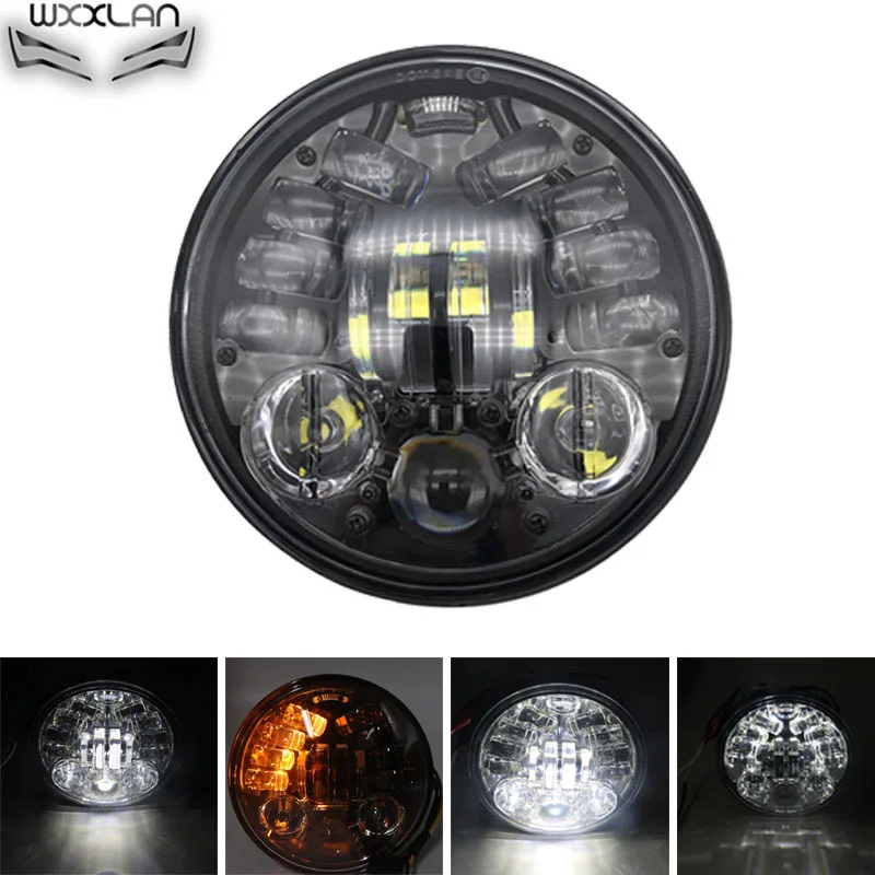 black Wxxlan Аксессуары для мотоциклов 5,7" СВЕТОДИОДНЫЙ Ведро фары для Suzuki охранной VS VL 700 750 1500 800 - Цвет: black