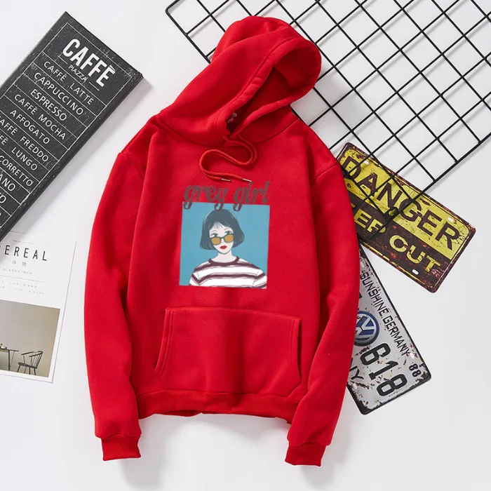 Couple and Friend Sport Winter Hoodies Long Sleeve Thik Pullover O-neck Hoddie Sweatshirt Girls White Gray S-3XL Hoodie | Спорт и