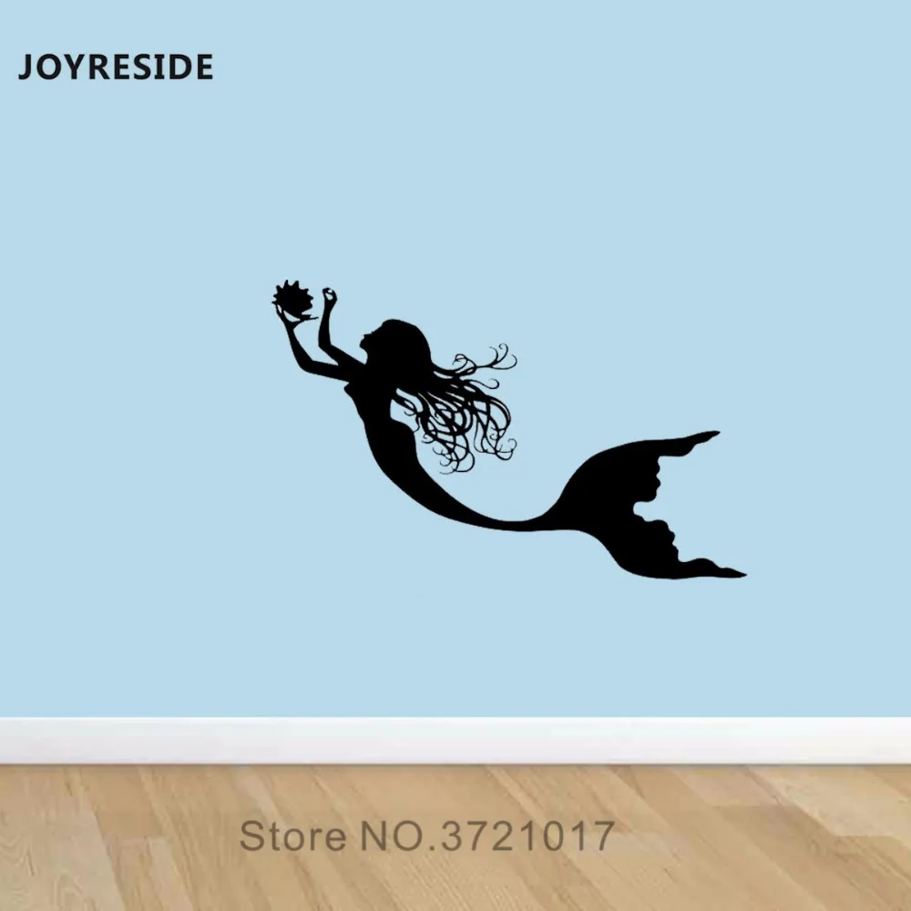Joysebe Русалочка настенная Nymph девушка хвост море животное Наклейка Виниловые