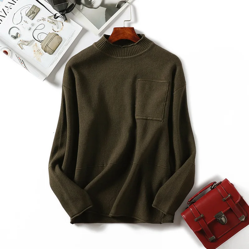 Женские пуловеры вязаный свитер с длинным рукавом базовый круглым вырезом