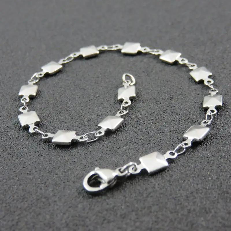 316L браслет из нержавеющей стали с квадратной кнопкой модные ювелирные
