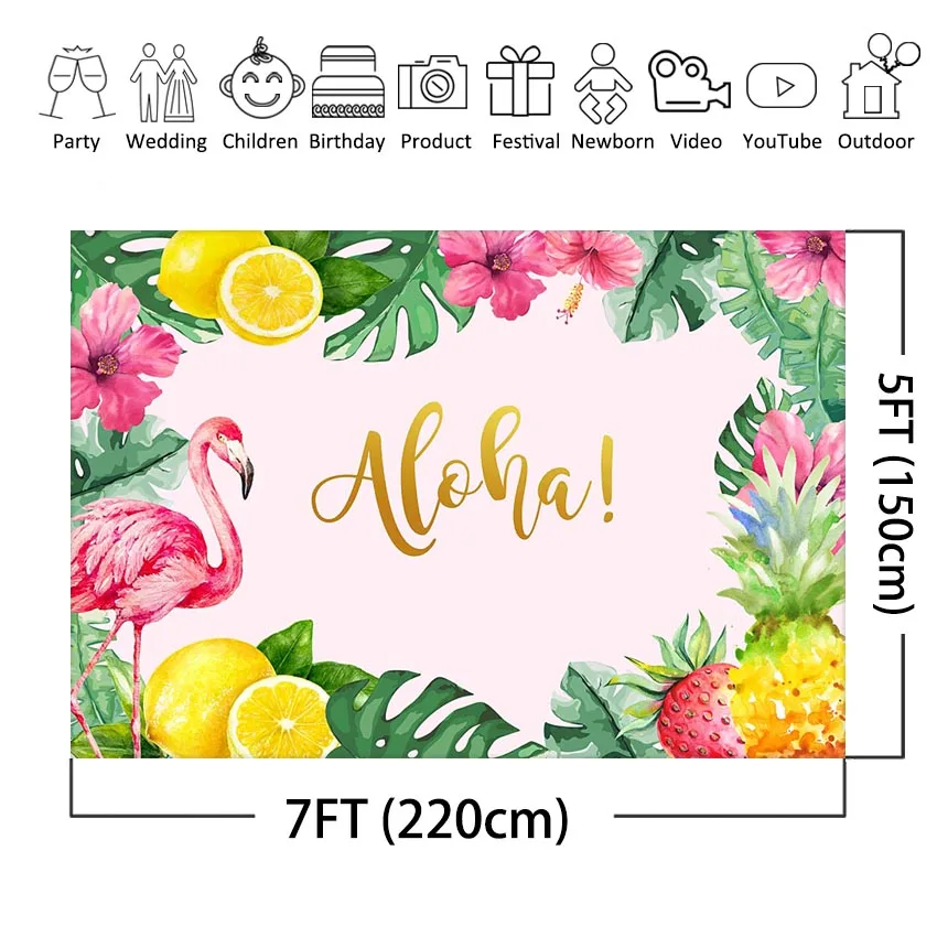 Aloha вечерние фоны для фотосъемки с ананасом фламинго тропические детского дня