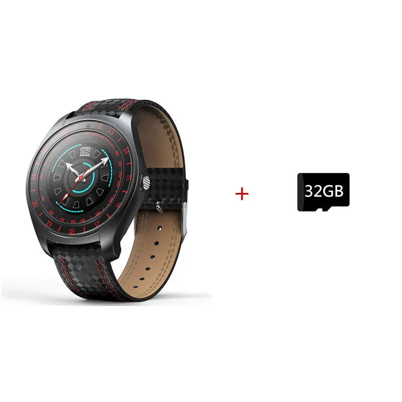 Black 32GB Смарт-часы для мужчин с камерой Bluetooth Smartwatch Шагомер монитор сердечного ритма sim-карты наручные часы для телефона Android - Color: Black 32GB