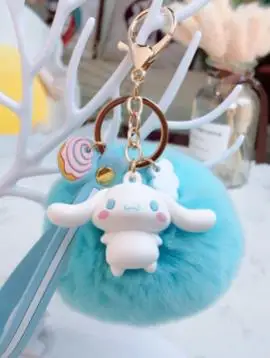 Аниме Моя Мелодия пудинг Cinnamoroll Собака Кошка меховой шар брелок милые животные плюшевый брелок сумка амулет подвесной брелок для девочек - Цвет: A2