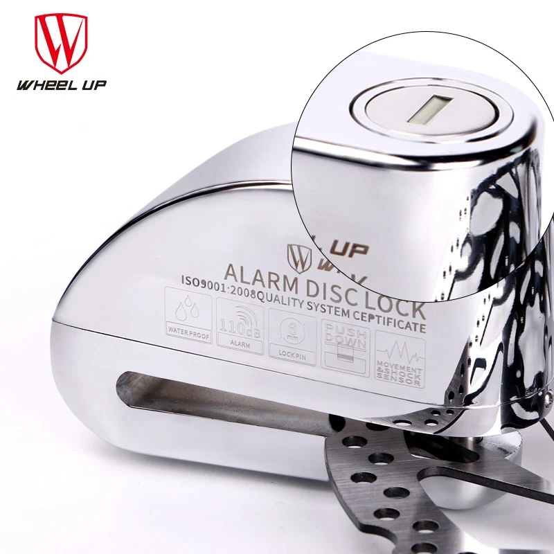 WHEEL UP Alarm Disc lock Anti-theft Comfortable Waterproof Cycling Lock Zinc Alley Electric Bicycle 110 dB | Спорт и развлечения