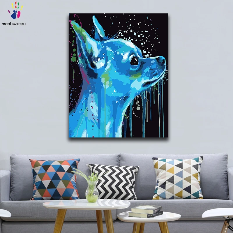 Diy краски по номерам картины с комплектами светящиеся животные летающий дракон