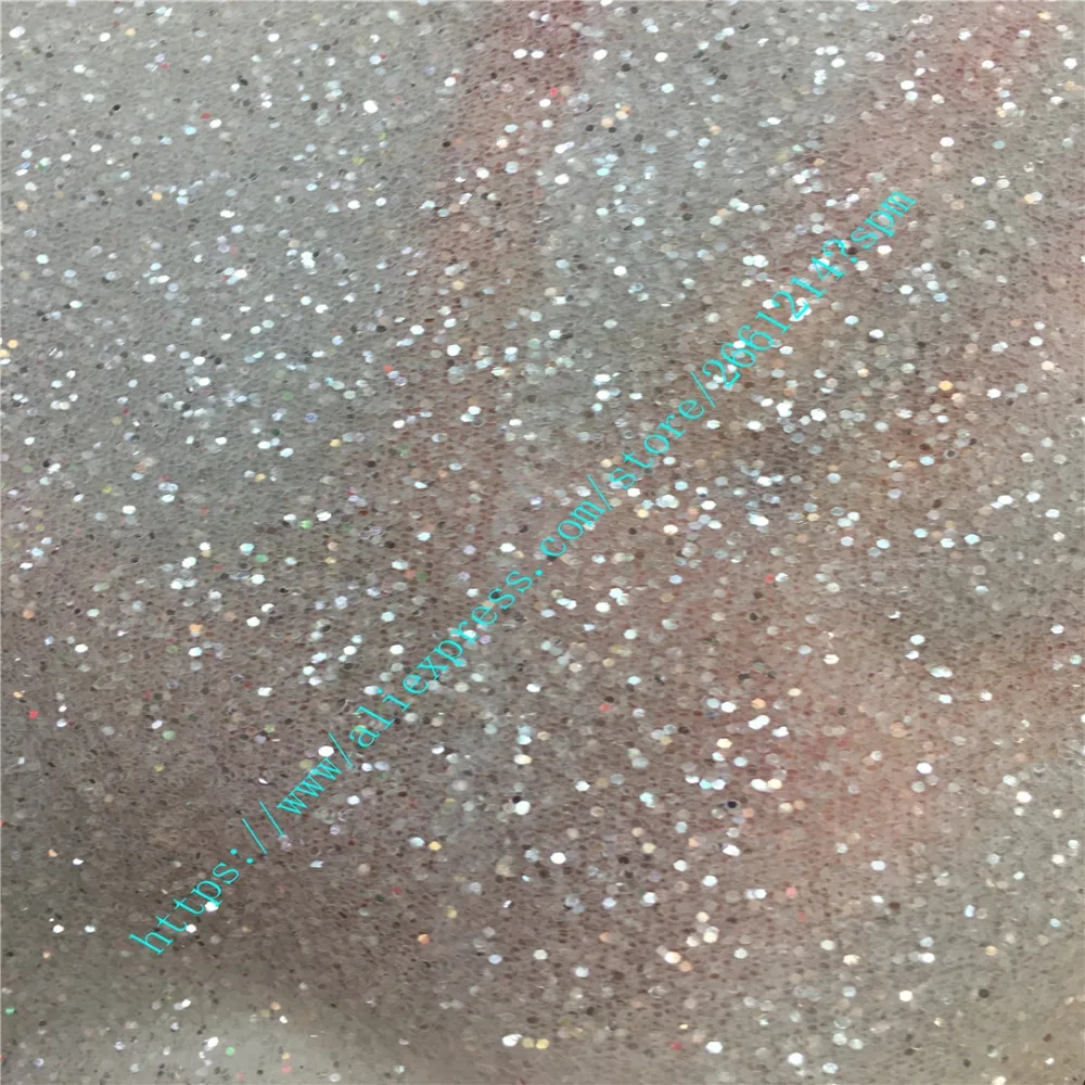Специальная клееная блестящая кружевная ткань с блестками в белом красном