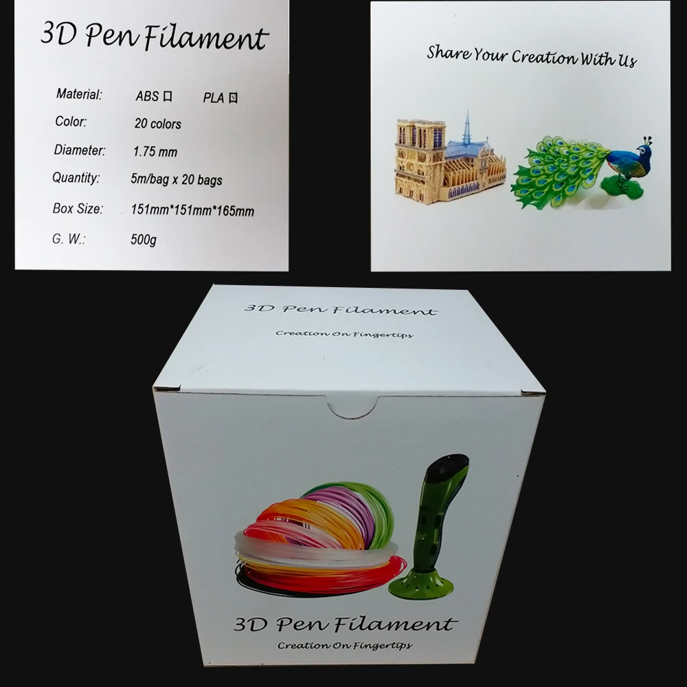 PLA! YOUSU 3D Ручка 3d нить пластик для принтера ручка/одна коробка 20 цветов 100 м 5 Москву