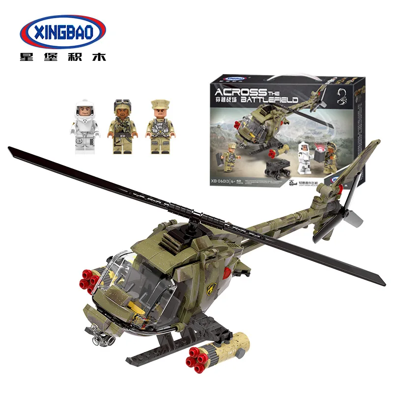 

XINGBAO 06013 Military Seires The Fighting Helicopter Set Building Blocks kids DIY Funny Educational Bricks Toys Christmas Gift