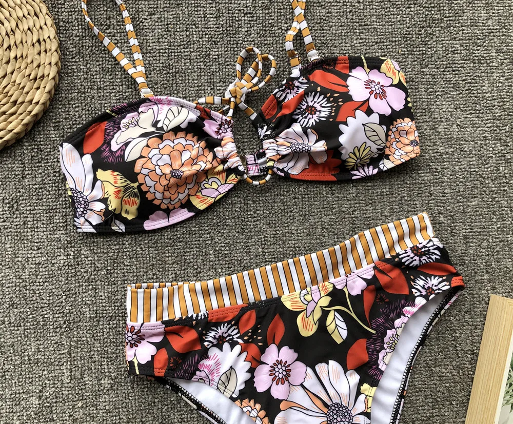 Midou бикини с принтом купальник для женщин пуш ап Бразильский набор бандаж пляжная