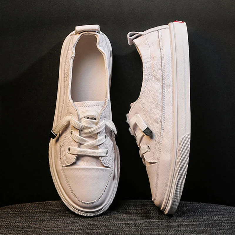 HEEGRAND/женские белые кроссовки на шнурках с закругленным носком из мягкой