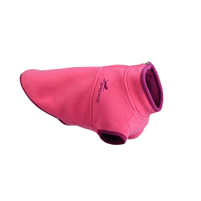 Rose red Одежда для собак, зимнее простое флисовое пальто для питомцев, зимний комбинезон, теплая куртка для щенков, верхняя одежда для маленьких, средних и больших собак - Цвет: Rose red