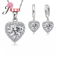new arrival jewelry sets 925 sterling silver heart fashion wedding jewelrys earrings pendant necklaces