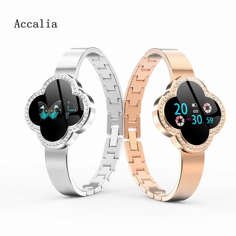 Accalia S6 цветной дисплей смарт-браслет монитор сердечного ритма четыре клевера