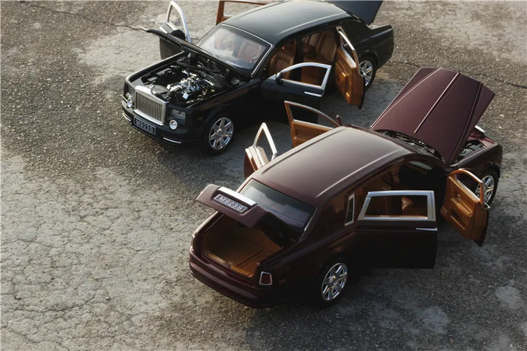 1:24 литая под давлением модель автомобиля из сплава Rolls Royce Phantom Металлический Игрушечный Автомобиль колеса симулятор звуковой светильник вытяжной автомобиль коллекция детский подарок