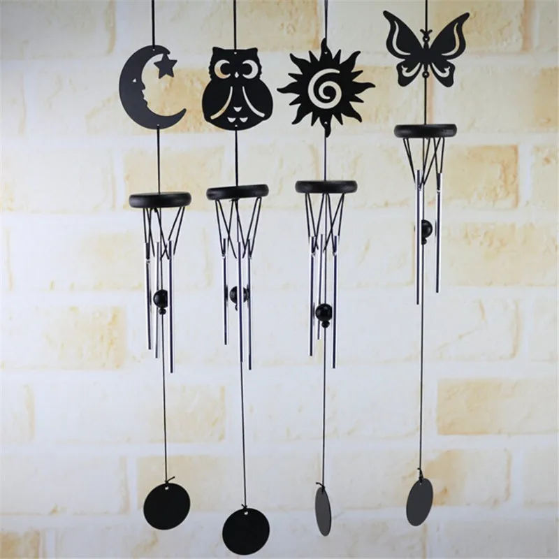 

Creative Vintage Hollow Wind Chimes Moon Owl Butterfly Sun Pattern Wind Chime Household Doorbell Wall Hanging Accessories