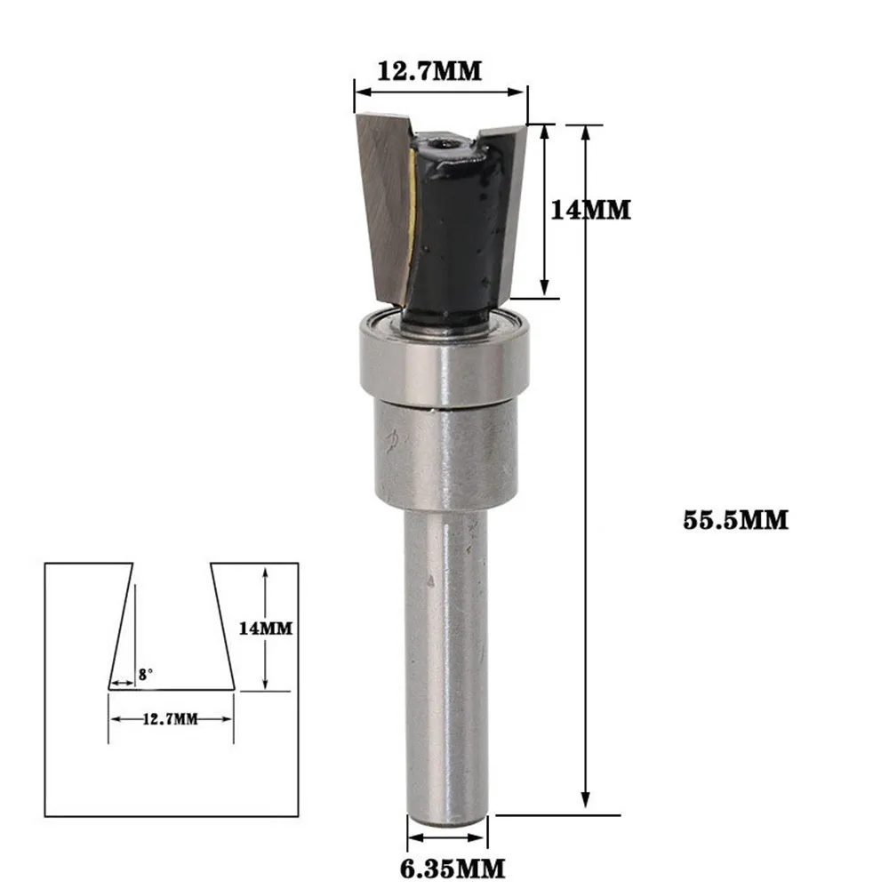 6.35mm Shank Slot Milling Cutter Woodworking Dovetail Knife Wood Router Bits 1/4*1/2 Bead Xun HT46 | Инструменты