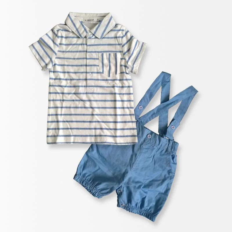 Из 2 предметов Комплект детской одежды для мальчиков футболка в полоску