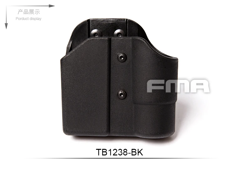 FMA куртка с поясом один Magazine и фонарик чехол для Airsoft тактический Охота в G17 картридж 1,5 дюймов/1 дюймов факел - Цвет: BK