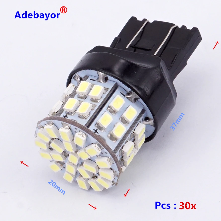 30 X T20 7443 W21/5 W тормозные лампочки 3020 50 LED 1206 SMD 7440 двойной интенсивности башня задний