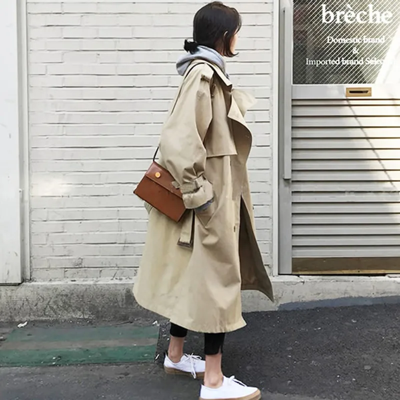 2019 весна осень ветровка Женская Ретро тонкая хаки с длинным рукавом Топ Галстук