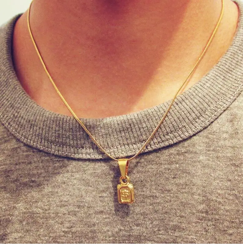 Хорошее качество мини доллар цепь $ Подвески со знаком ожерелья и подвески