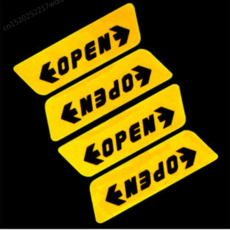 4 шт./компл. автомобильные Стайлинг открывающиеся Предупреждение ющие наклейки