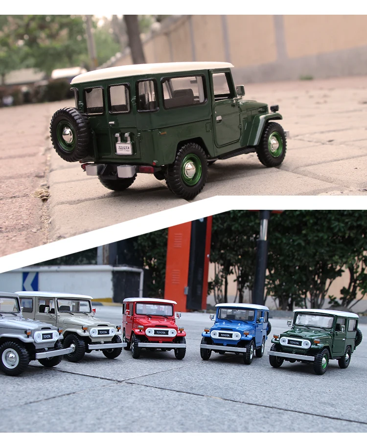 Коллекционная литая машина из сплава mkd3 модели классные Toyota FJ40 JEEP SUV Roadster Stactic весы игрушечные транспортные средства для детей 1:24
