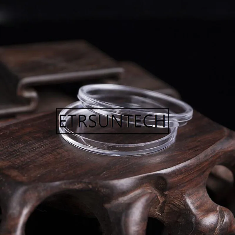 100 комплектов коробка для хранения монет Прозрачная Круглая Коробка 27/30 мм