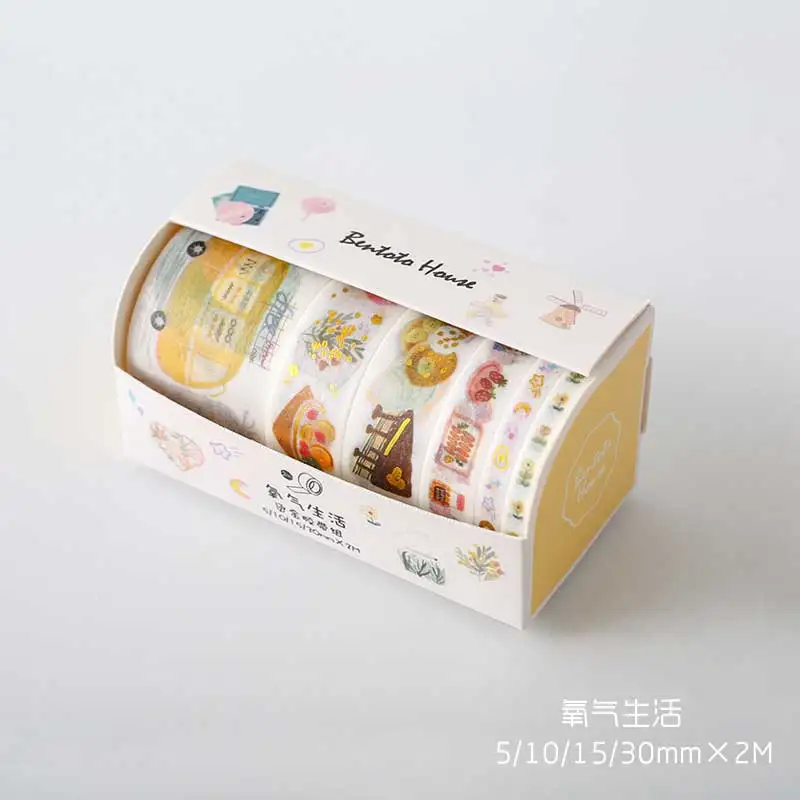 6 шт./партия девушка планета Золотая фольга Маскировочная васи лента бумага DIY декоративная японская самоклеящаяся лента канцелярские принадлежности Kawaii принадлежности JD069 - Цвет: 7