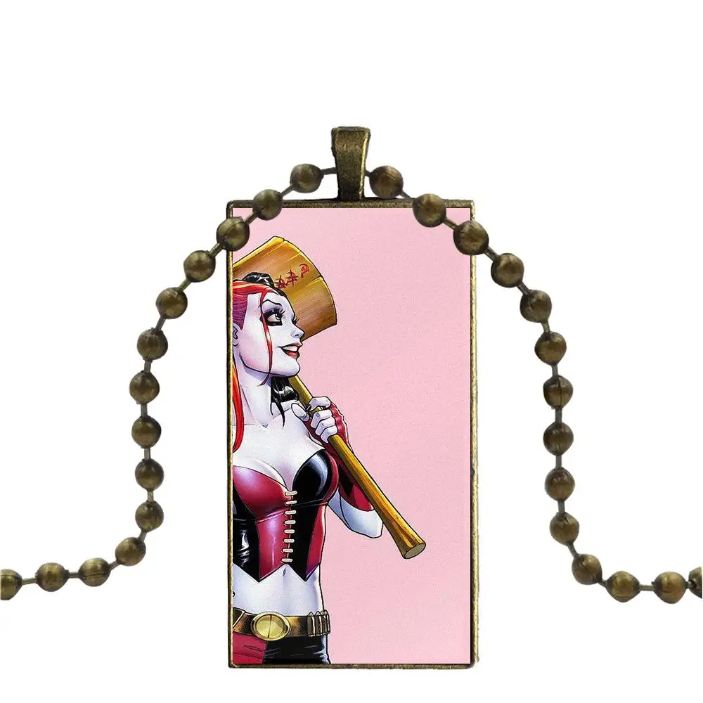EJ Glaze Super Hero Poison Ivy Harley Fashion Glass Cabochon Pendant Rectangle Necklace Choker Jewelry For Wedding | Украшения и