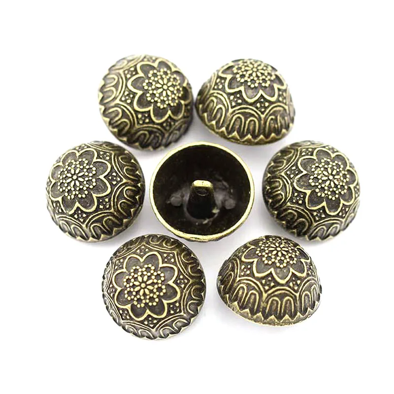 

10 PCs Metal Sewing Buttons Scrapbooking Round Shank RetroStyle 23mm Dia. Costura Botones Decorate bottoni botoes M1003