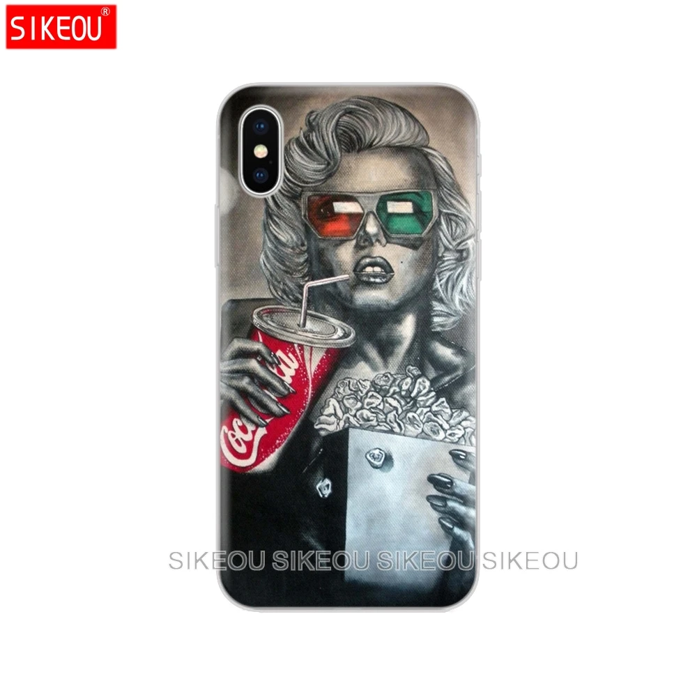 Силиконовый чехол для Iphone 6X8 7 6s 5 5s SE 2020 Plus 10 XR XS MAX 11 pro Мэрилин Монро с