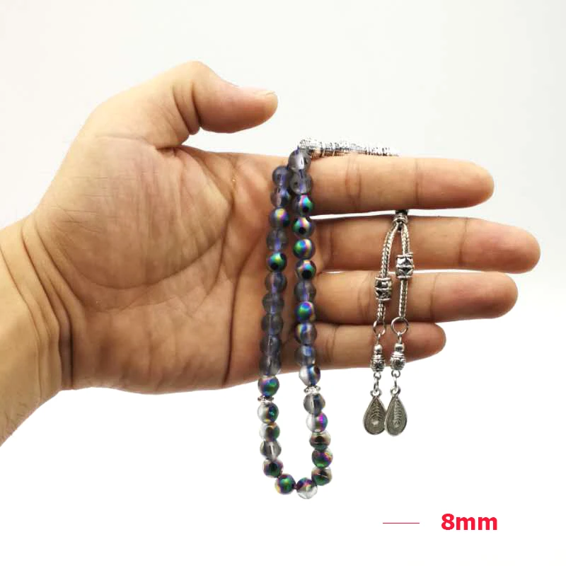 Женский tasbih Синий Цвет Матовый хрусталь 33 66 99 бисер подарок для девочки четки