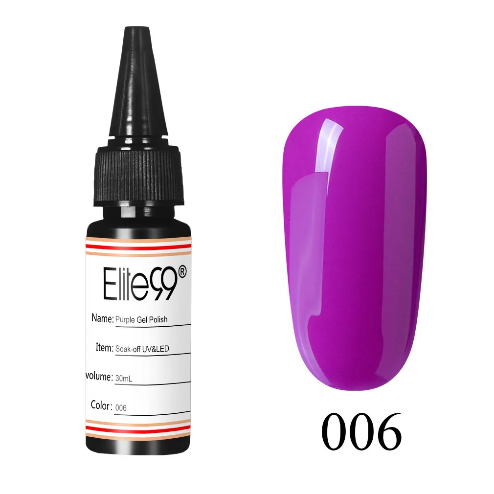 Elite99 30 мл фиолетовый Гель лак для нейл арта полупостоянная эмаль УФ гель ногтей