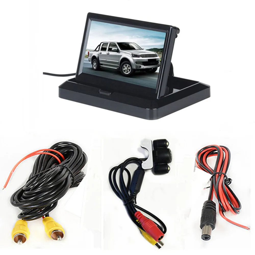 " TFT lcd HD800* 480 автомобильный монитор заднего хода парковочный Монитор складной дизайн+ Проводная или беспроводная камера заднего вида опционально - Цвет: With wired camera03