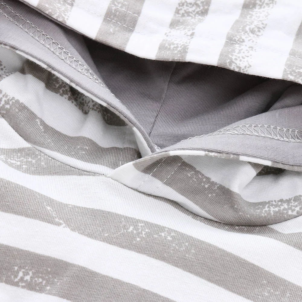 Fashion Infant Unisex Baby Boys Girls Long Sleeve Striped Animal Print Tops+ Pants Cotton Blend Outfits Clothes | Детская одежда и