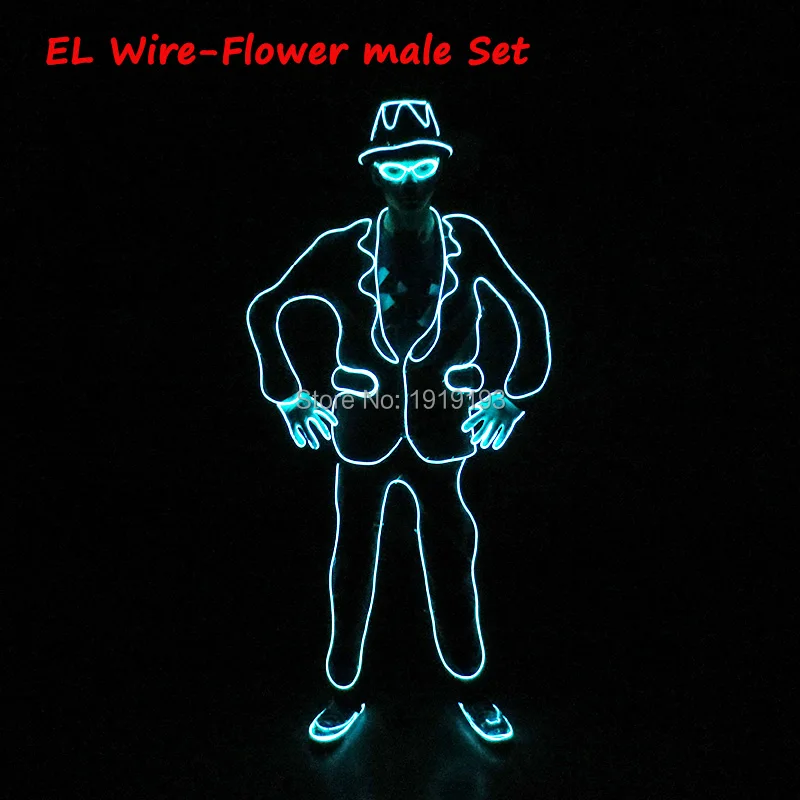 11 стилей Новое поступление DIY светодиодный светильник с капюшоном EL wire одежда светящийся праздничный костюм Diy вечерние светильник для праздника ing