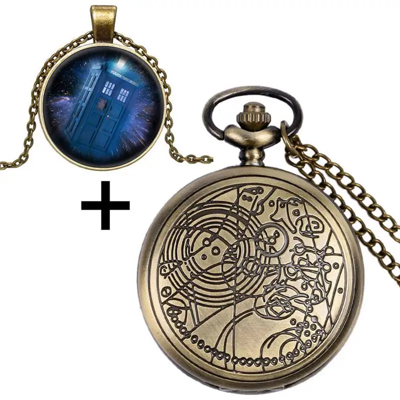 9 Ретро часы Doctor Who Time Lord, кварцевые карманные часы с символикой Dr. Who, стеклянный купольный кулон, ожерелье, цепь, коробка, папа, топ, подарочный набор - Цвет: 9