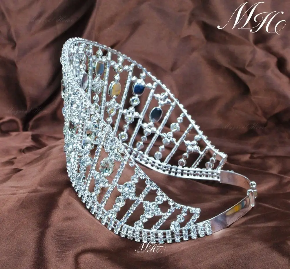 Королевские королевские диадема большие стразы хрустальные короны свадебная