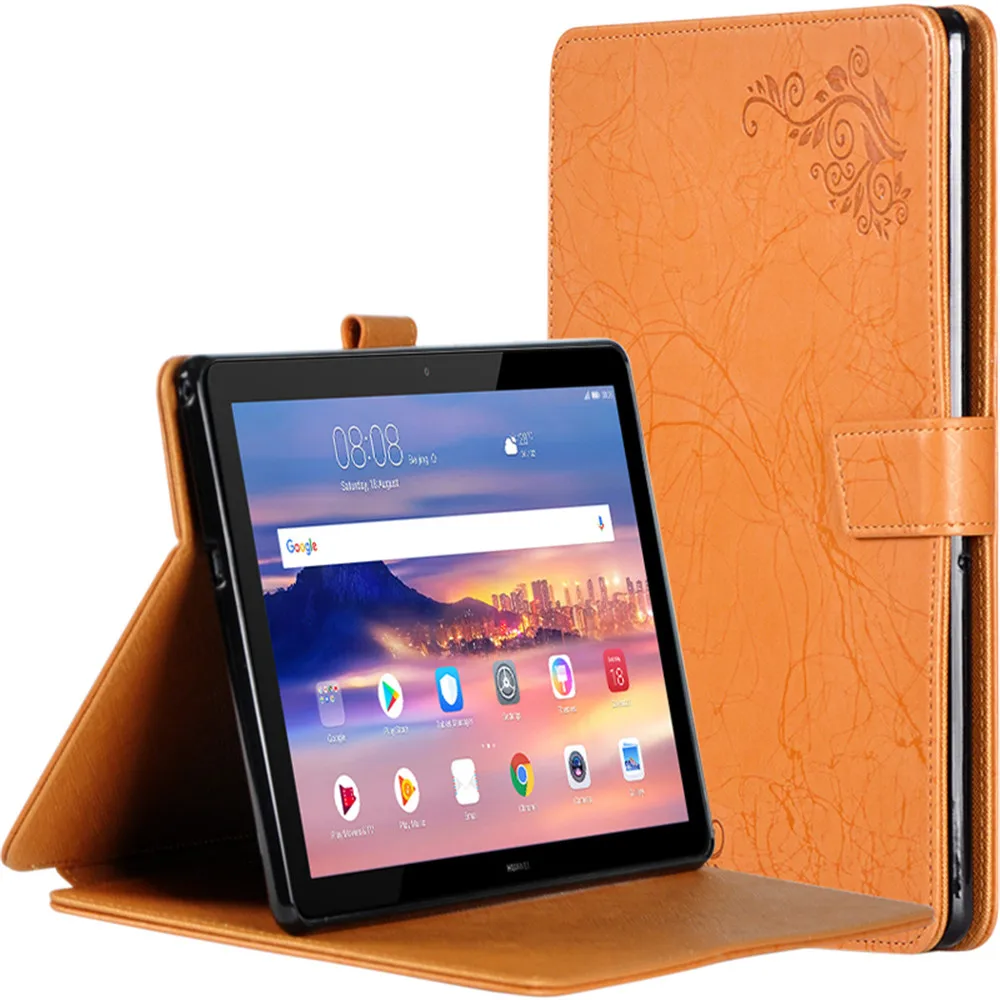 Чехол книжка из искусственной кожи с однотонным принтом для Huawei MediaPad T5 10 AGS2