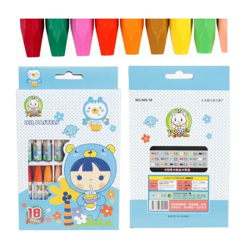 18 разных цветов комплект для детей карандашный рисунок принадлежности рисования