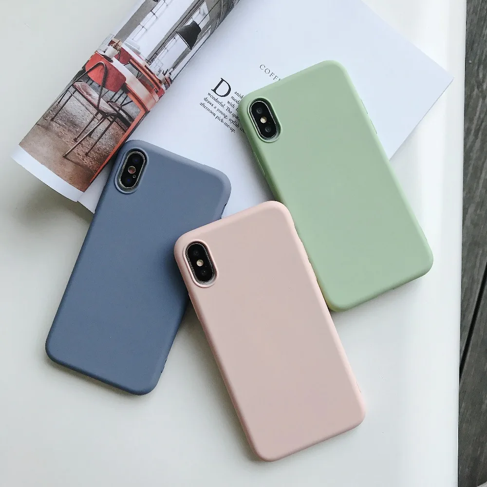 Чехол для iPhone Xr X Xs Max модные мягкие силиконовые противоударные Чехлы ярких цветов