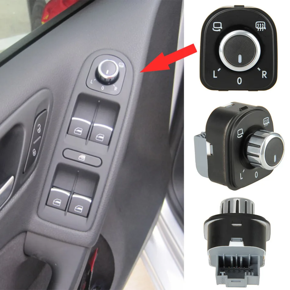 Новый хромированный зеркальный Регулируемый переключатель для Jetta MK5 Golf MK6 Rabbit Eos