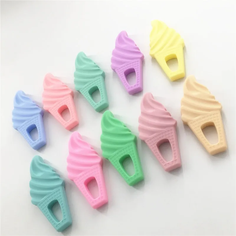 Chenkai 2 шт. BPA бесплатно силиконовые мороженое Прорезыватель кулон Уход DIY Baby Shower