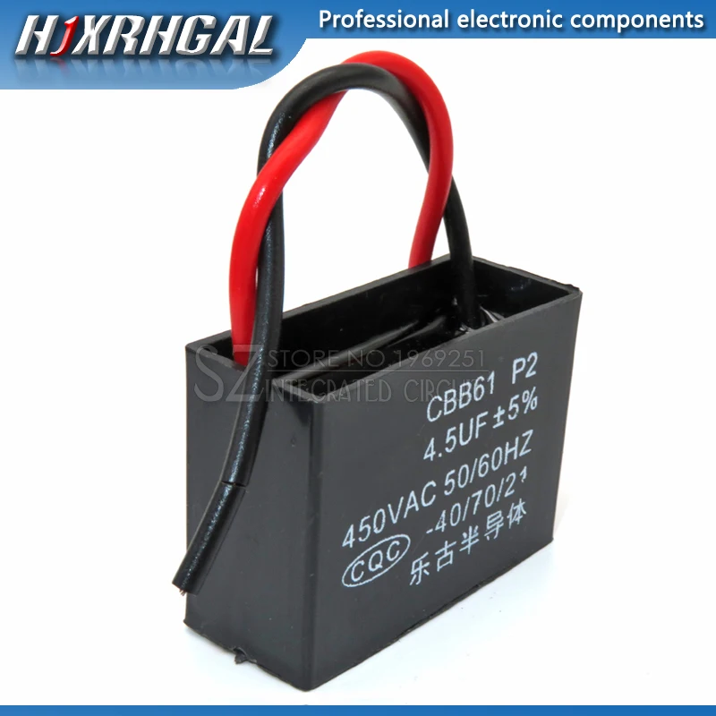 5PCS CBB61 4.5UF start capacitor hanging Fan soot motor air conditioner 450VAC starting capacitance hjxrhgal | Электронные